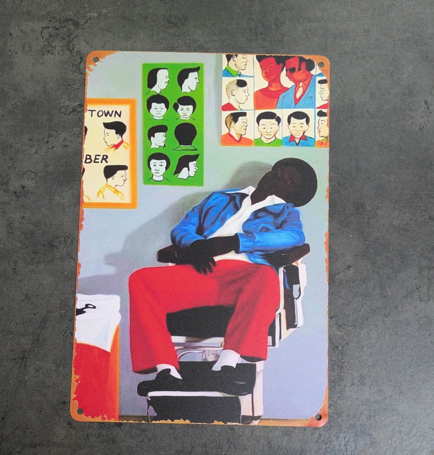 Plaque Métal Afro Barber 20×30 cm – Style Barber Culture & Esthétique Urbaine - Attelierr