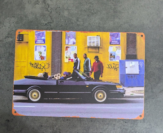 Plaque métal Paid in Full 20x30 cm décoration murale culture hip‑hop urban art
